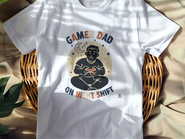 GAMER DAD ON NIGHT SHIFT | Funny T-Shirt for Gaming Dads