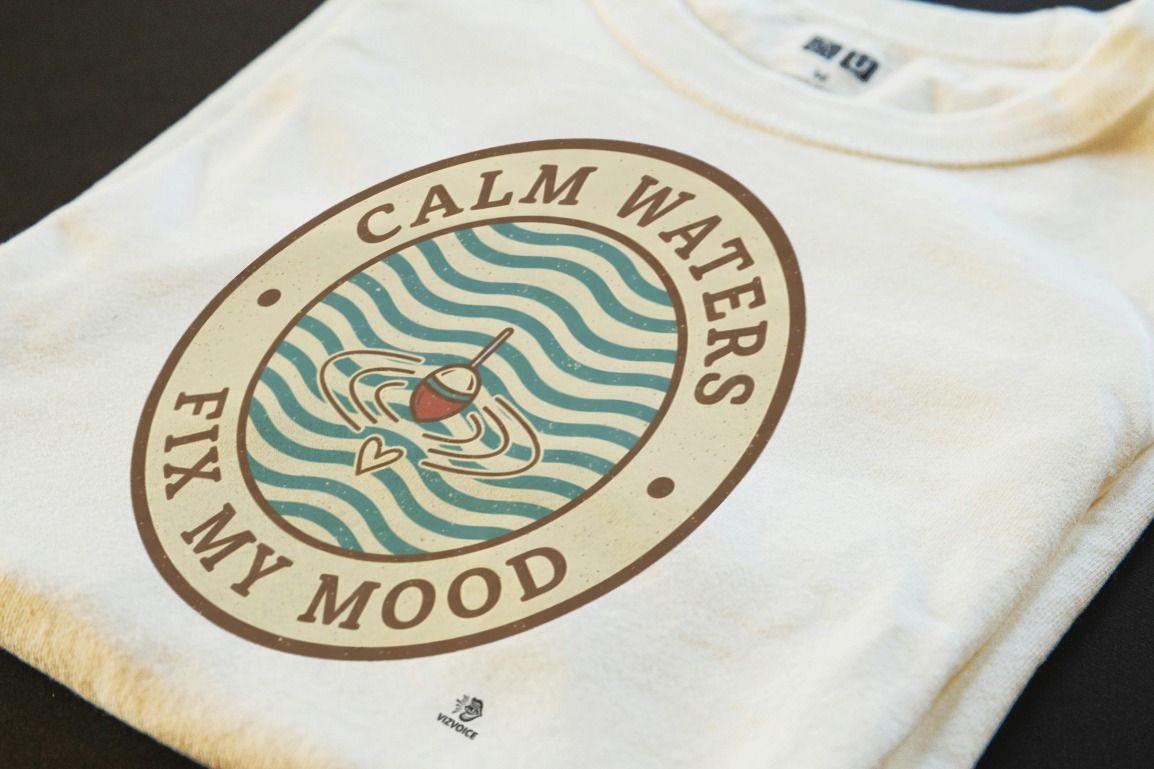 CALM WATERS FIX MY MOOD | Humorous Fishing T-Shirt