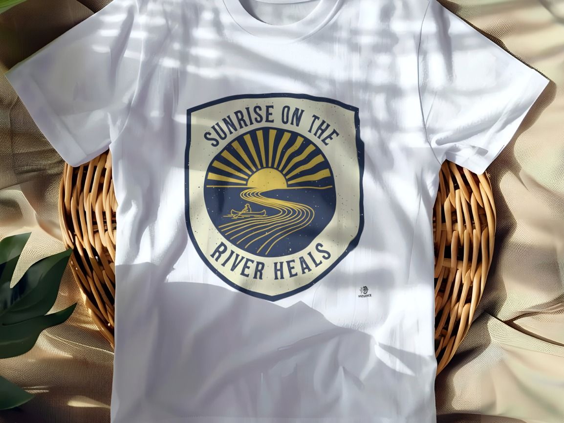 SUNRISE ON THE RIVER HEALS | Relaxing Fishing T-Shirt