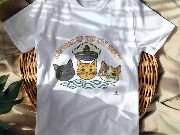 CAPTAIN OF THE CAT CREW | Humorous Cat Dad T-shirt