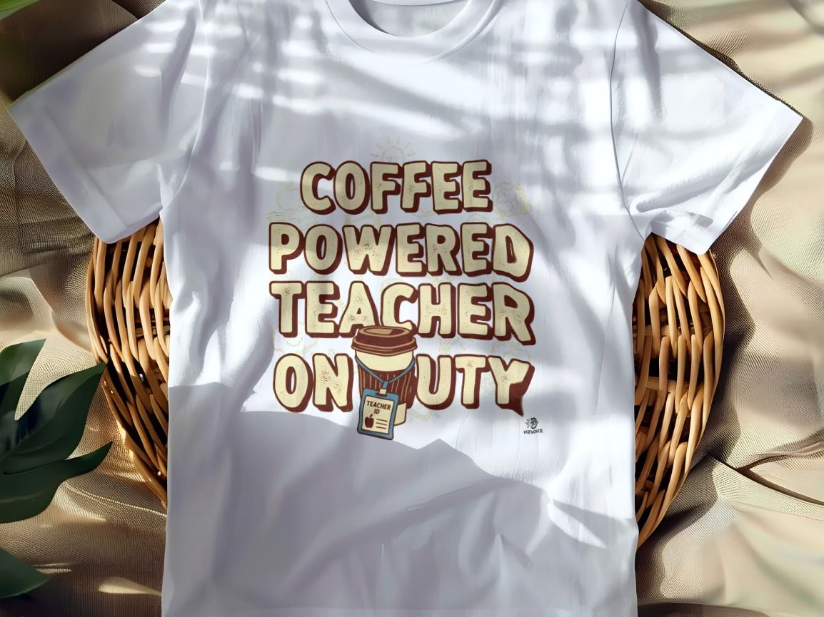 COFFEE POWERED TEACHER ON DUTY | Fun Teacher T-Shirt