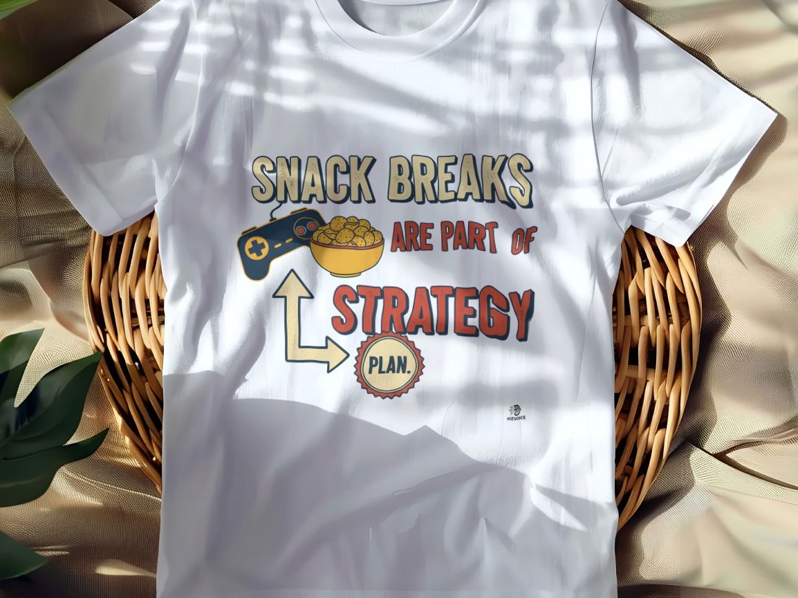 SNACK BREAKS ARE PART OF STRATEGY | Funny Gamer T-shirt