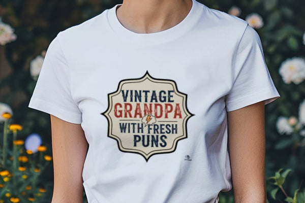 VINTAGE GRANDPA WITH FRESH PUNS | Funny Grandpa T-Shirt