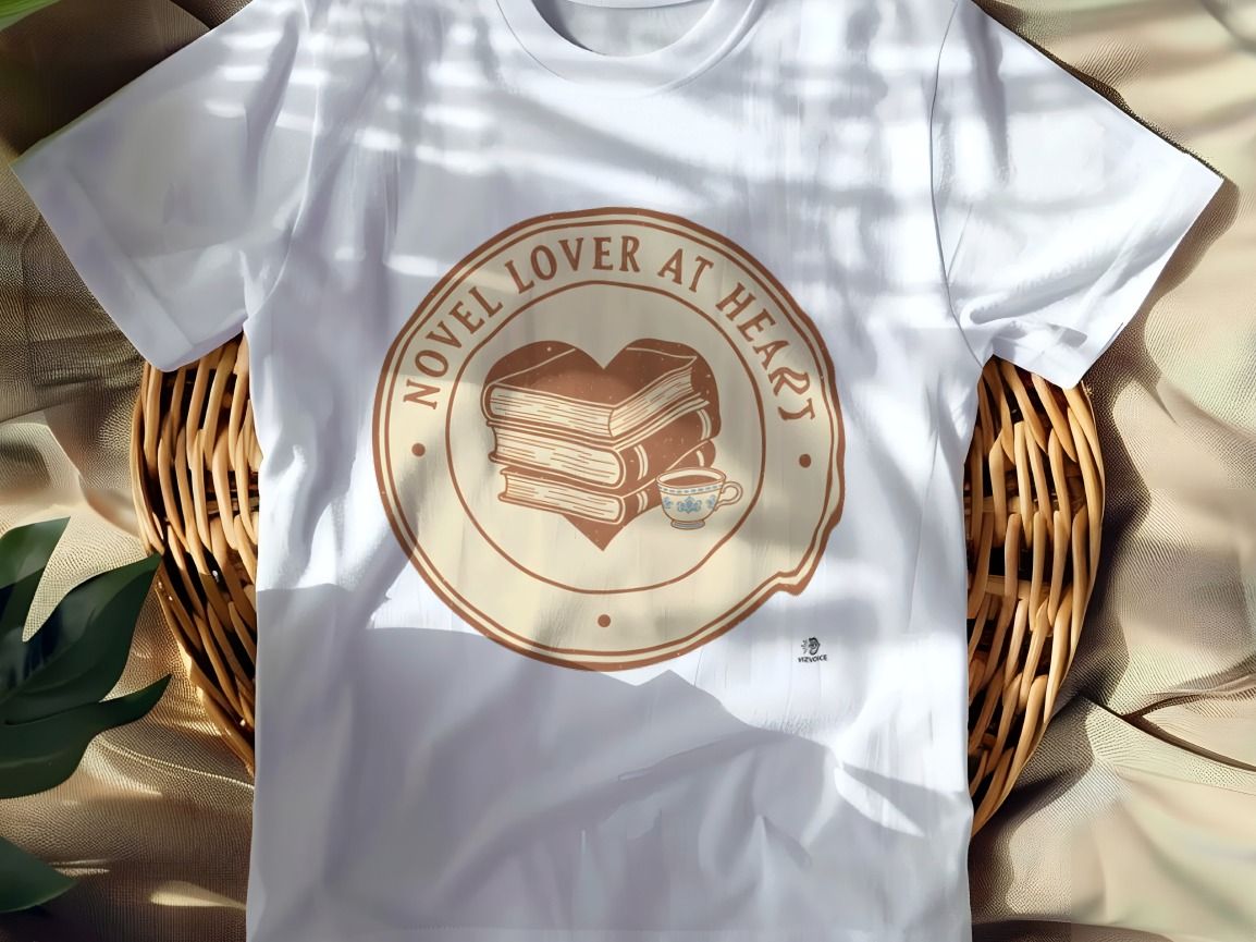 NOVEL LOVER AT HEART | Whimsical Reading Addict T-Shirt