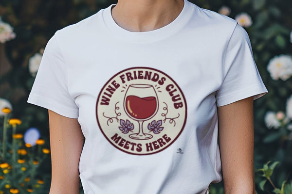 WINE FRIENDS CLUB MEETS HERE | Fun T-Shirt for Wine Lovers