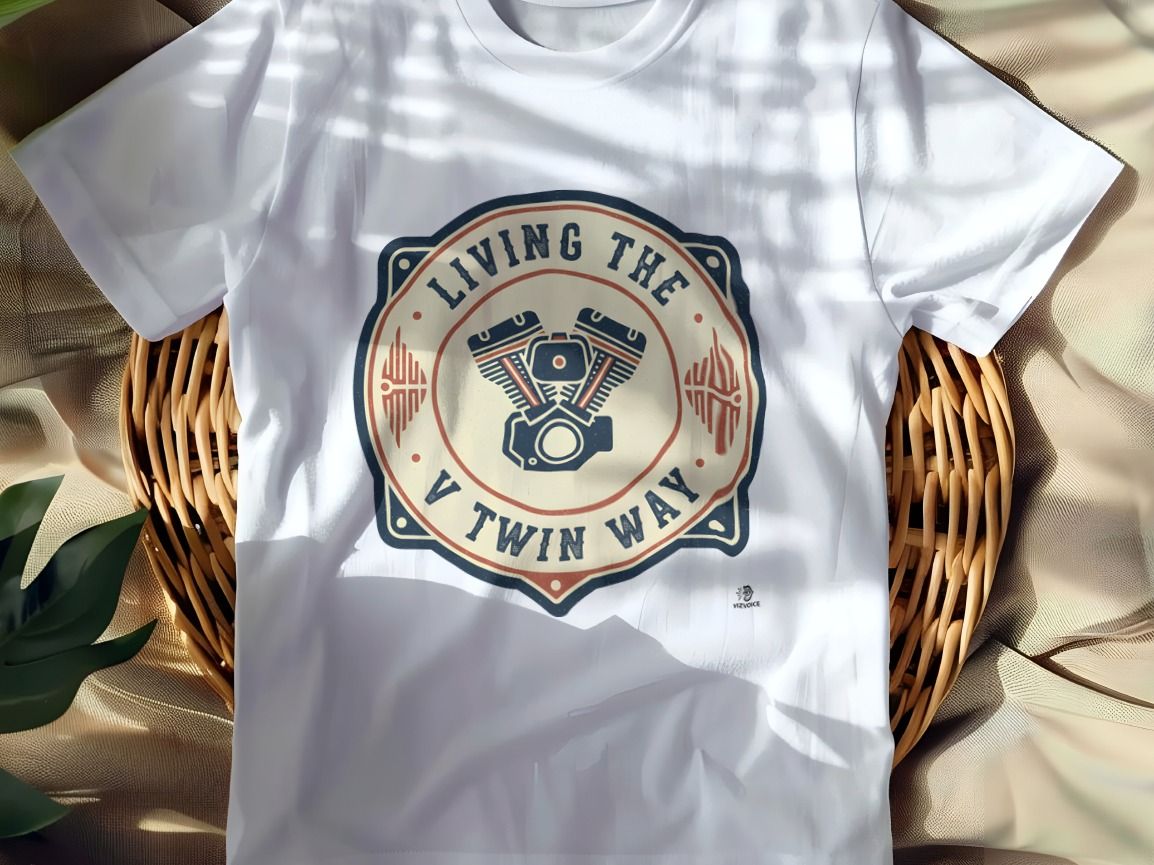 LIVING THE V TWIN WAY | Humorous Motorcycle T-Shirt