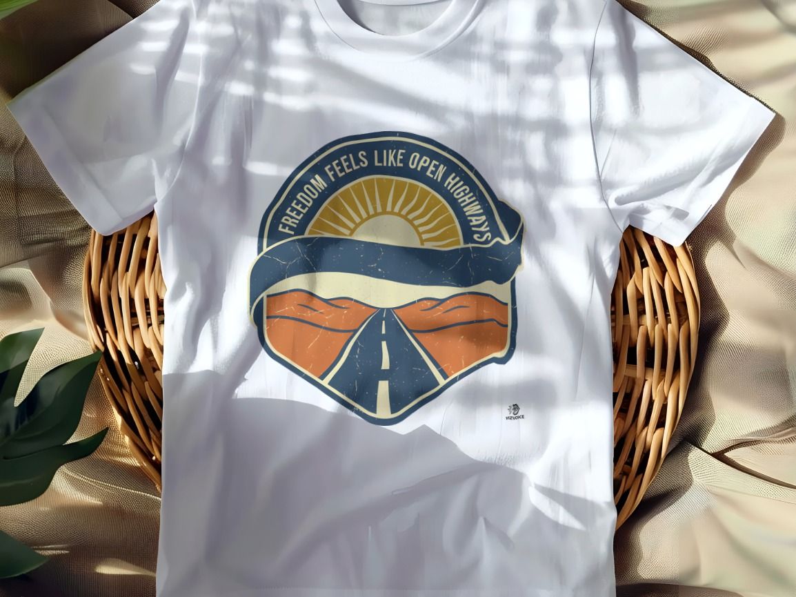 FREEDOM FEELS LIKE OPEN HIGHWAYS | Humorous Motorcycle T-Shirt