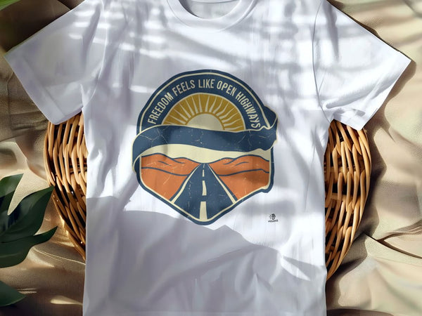 FREEDOM FEELS LIKE OPEN HIGHWAYS | Humorous Motorcycle T-Shirt
