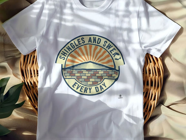 SHINGLES AND SWEAT EVERY DAY | Humorous Roofer T-Shirt