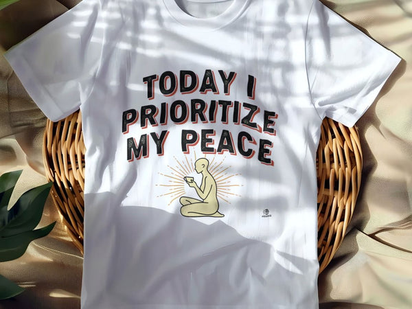 TODAY I PRIORITIZE MY PEACE | Birthday Self-Care T-Shirt