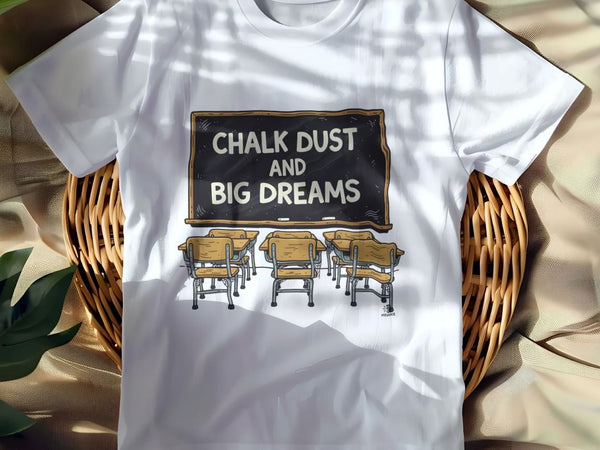 CHALK DUST AND BIG DREAMS | Fun Teacher T-Shirt