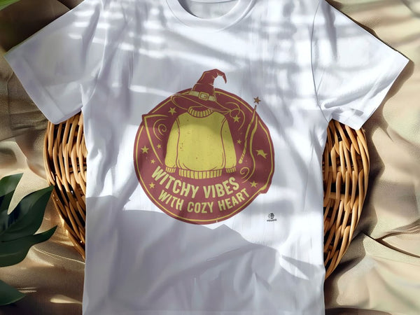 WITCHY VIBES WITH COZY HEART | Spooky Season T-shirt
