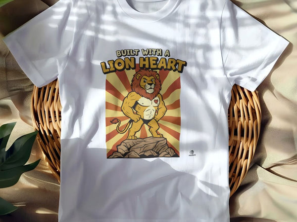 BUILT WITH A LION HEART | Fierce Wild Animal T-Shirt