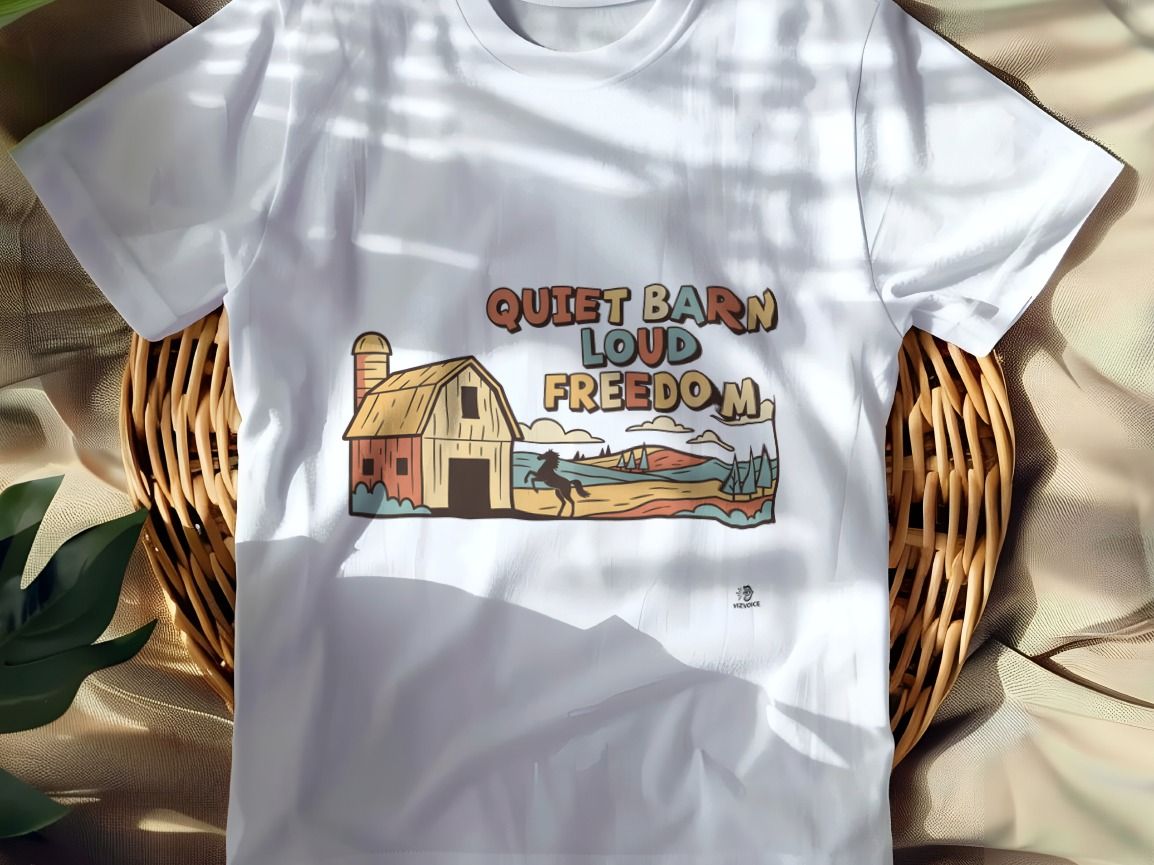 QUIET BARN LOUD FREEDOM | Equestrian T-Shirt for Freedom Riders