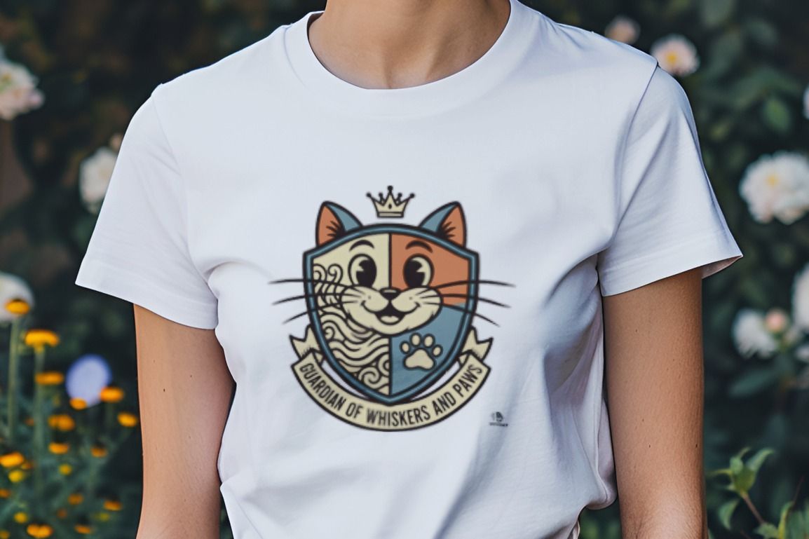 GUARDIAN OF WHISKERS AND PAWS | Humorous Cat Dad T-shirt