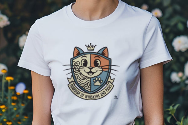 GUARDIAN OF WHISKERS AND PAWS | Humorous Cat Dad T-shirt
