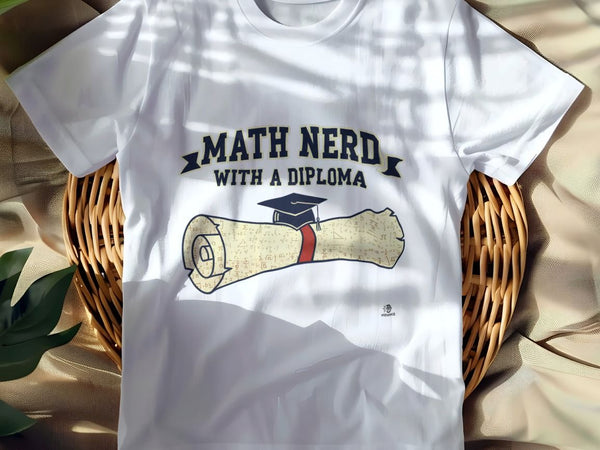 MATH NERD WITH A DIPLOMA | Funny STEM Graduate T-Shirt
