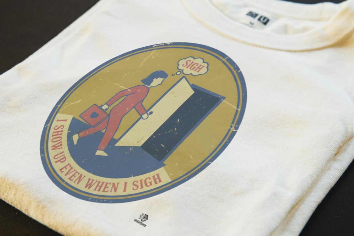 I SHOW UP EVEN WHEN I SIGH | Reluctant Team Player T-shirt