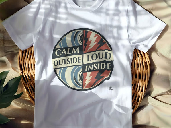 CALM OUTSIDE LOUD INSIDE | Funny Pre-Workout T-Shirt
