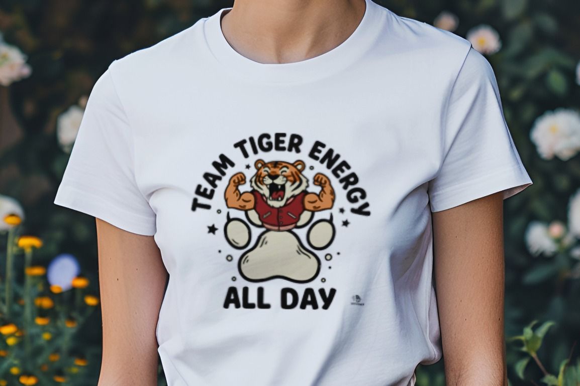 TEAM TIGER ENERGY ALL DAY | Fun Wild Animal T-Shirt