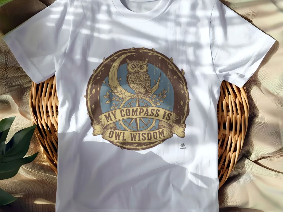 MY COMPASS IS OWL WISDOM | Funny Owl Wisdom T-Shirt