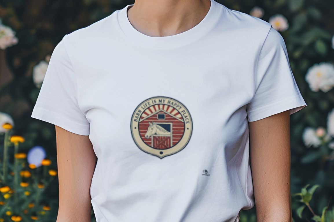 BARN LIFE IS MY HAPPY PLACE | Equestrian T-Shirt for Horse Lovers