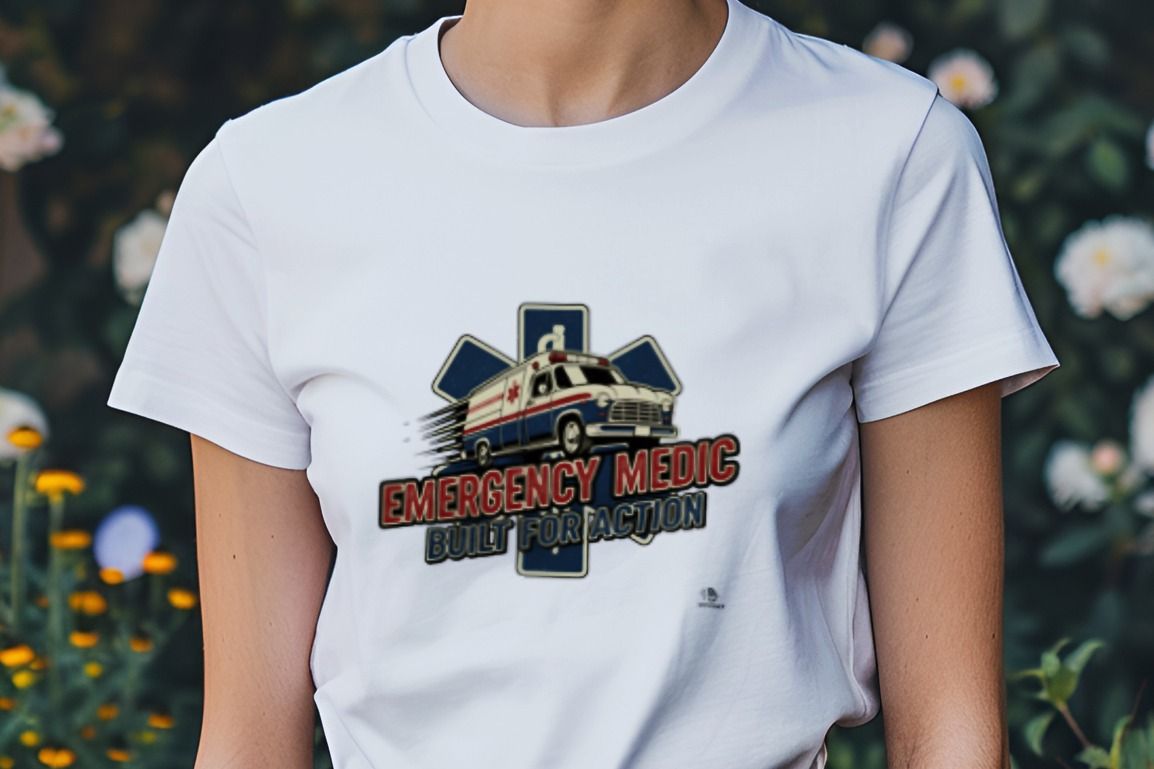 EMERGENCY MEDIC BUILT FOR ACTION | Fun Paramedic T-Shirt