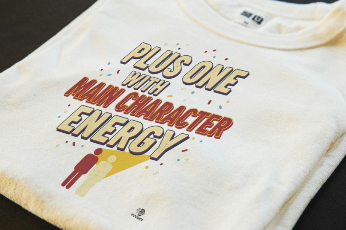 PLUS ONE WITH MAIN CHARACTER ENERGY | Funny Wedding Guest T-Shirt
