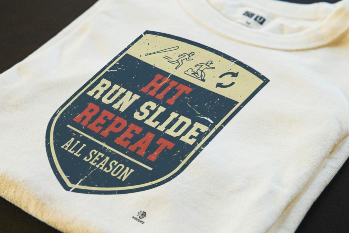 HIT RUN SLIDE REPEAT ALL SEASON | Funny Baseball T-shirt