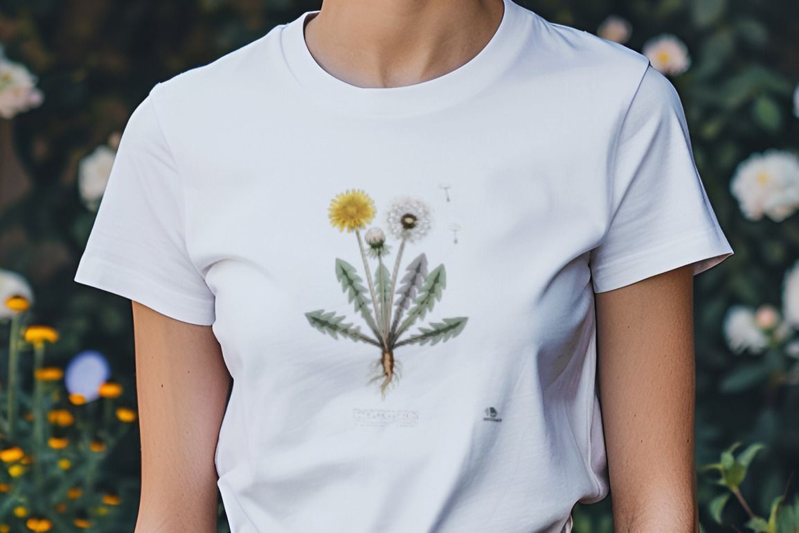 Dandelion Botanical Art T-Shirt | Vintage Etching Inspired Design
