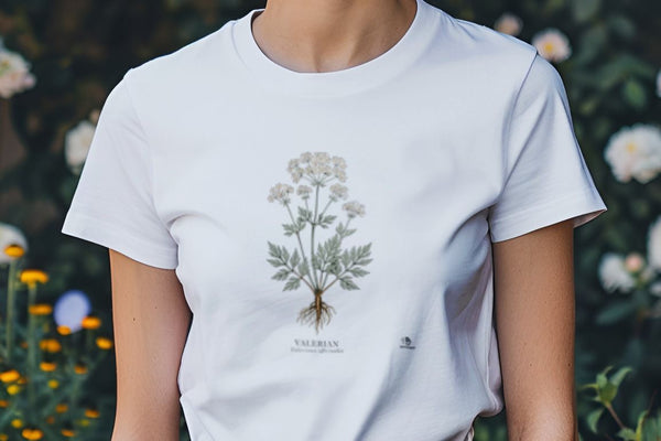 Valerian Botanical Art T-Shirt | Vintage Illustration of Valeriana Officinalis