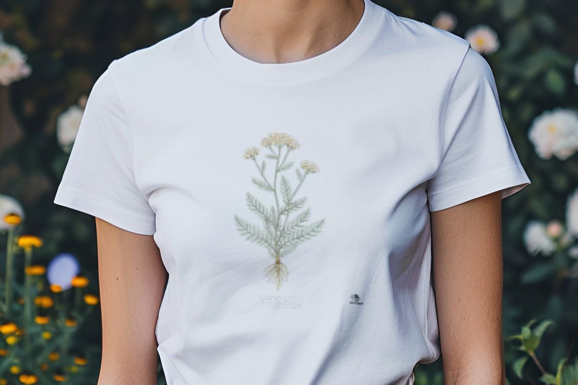 Yarrow Botanical Art T-Shirt | Embrace Nature's Beauty