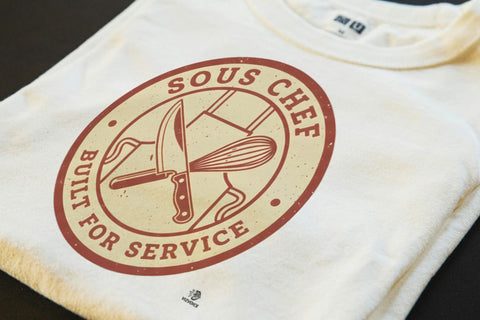 SOUS CHEF BUILT FOR SERVICE | Funny Chef T-Shirt