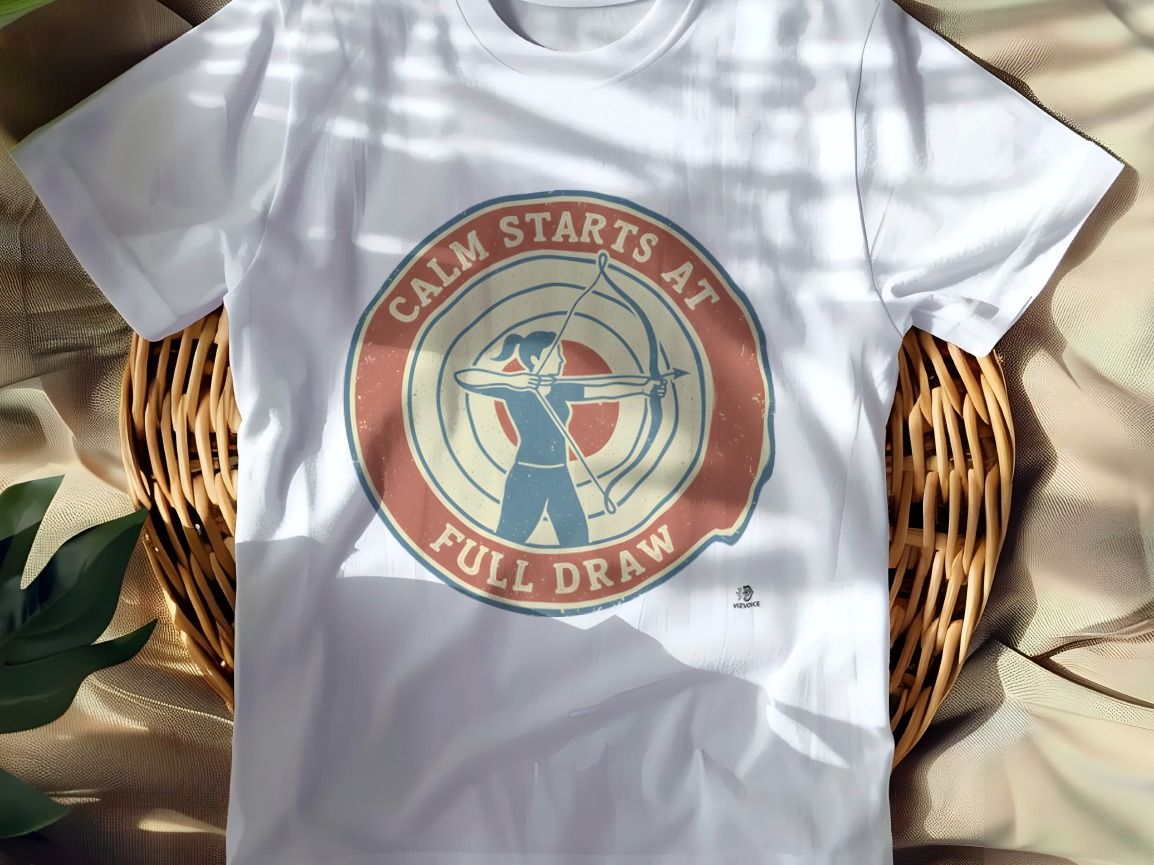 CALM STARTS AT FULL DRAW | Archery T-Shirt for Enthusiasts
