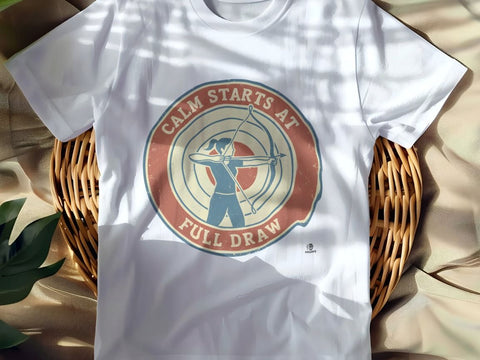 CALM STARTS AT FULL DRAW | Archery T-Shirt for Enthusiasts
