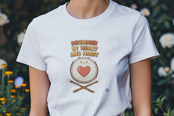 DRUMMER BY HEART AND HABIT | Funny Drummer T-Shirt