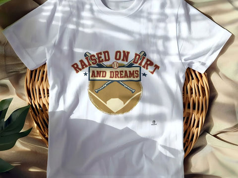 RAISED ON DIRT AND DREAMS | Vintage Baseball T-Shirt