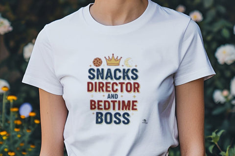 SNACKS DIRECTOR AND BEDTIME BOSS | Funny Parenting T-Shirt