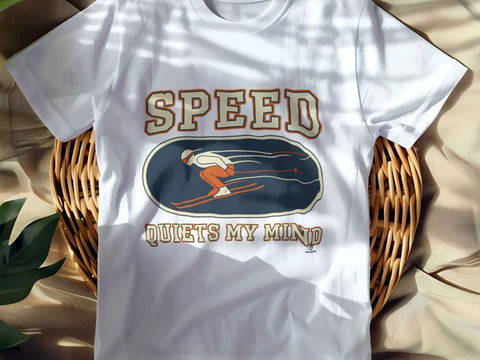 SPEED QUIETS MY MIND | Cool Skiing T-shirt