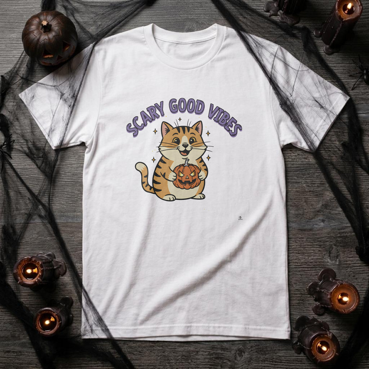 SCARY GOOD VIBES | Halloween Cat Owner T-shirt