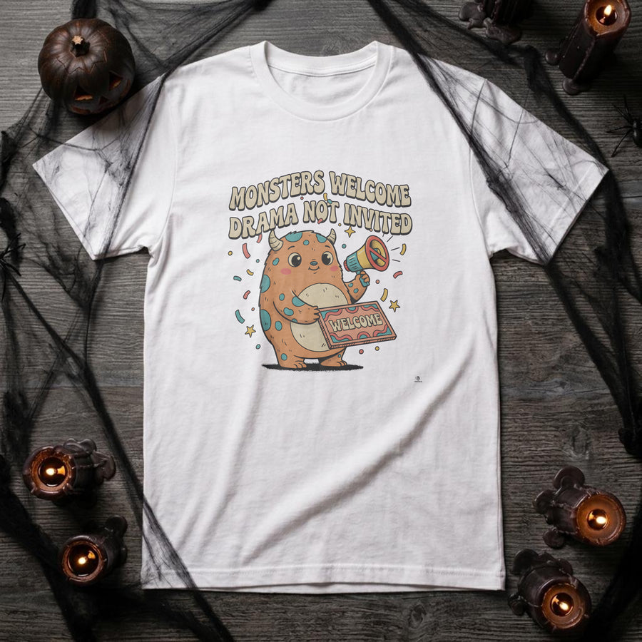 MONSTERS WELCOME DRAMA NOT INVITED | Funny Halloween T-Shirt