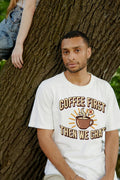 COFFEE FIRST THEN WE CHAT | Fun Coffee Lovers T-Shirt - lifestyle