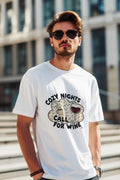 COZY NIGHTS CALL FOR WINE | Cozy Wine Lovers T-Shirt - lifestyle
