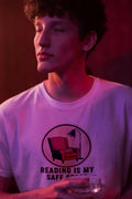 READING IS MY SAFE SPACE | Cozy T-Shirt for Book Lovers - lifestyle