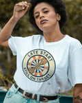LATE START STILL ON TARGET | Funny Blue Collar T-Shirt - lifestyle