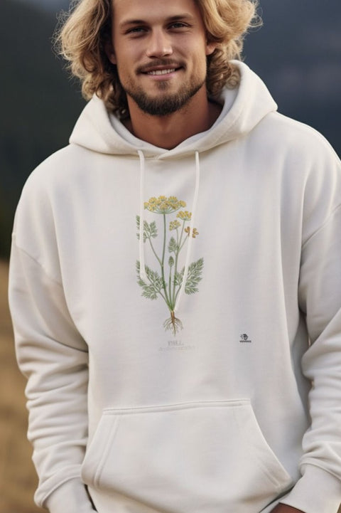 Dill Botanical Art Hoodie | Vintage Etching and Watercolor Design