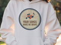 YOUR SONGS MAKE ME BRAVE | Music Lover Hoodie - accurate print preview
