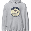 SOFT SNOW HARD CHARGES | Cozy Snowboarding Hoodie - accurate print preview