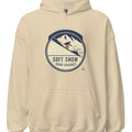 SOFT SNOW HARD CHARGES | Cozy Snowboarding Hoodie - accurate print preview