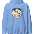 SOFT SNOW HARD CHARGES | Cozy Snowboarding Hoodie - accurate print preview